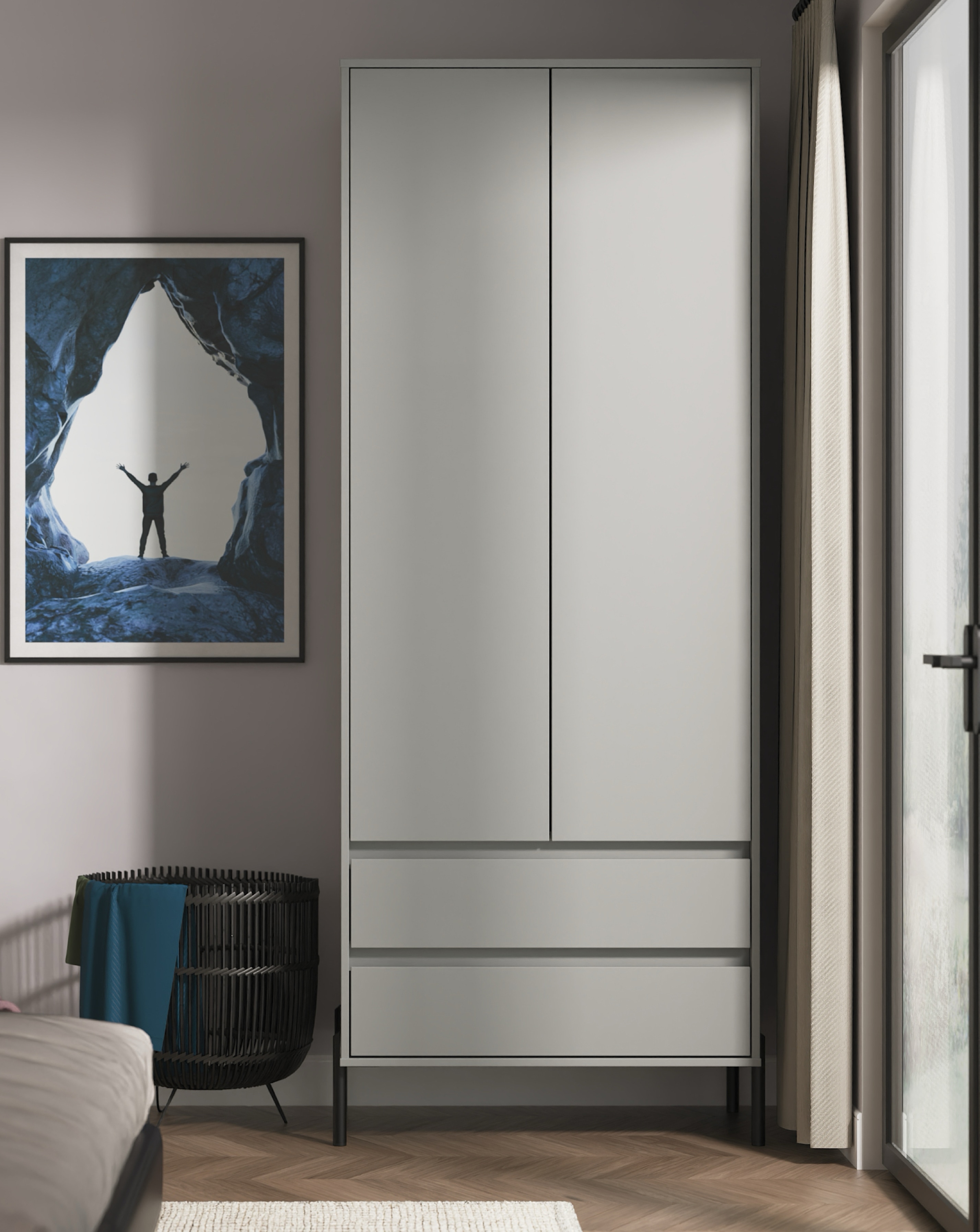 Sloan 2 Door Drawer Wardrobe