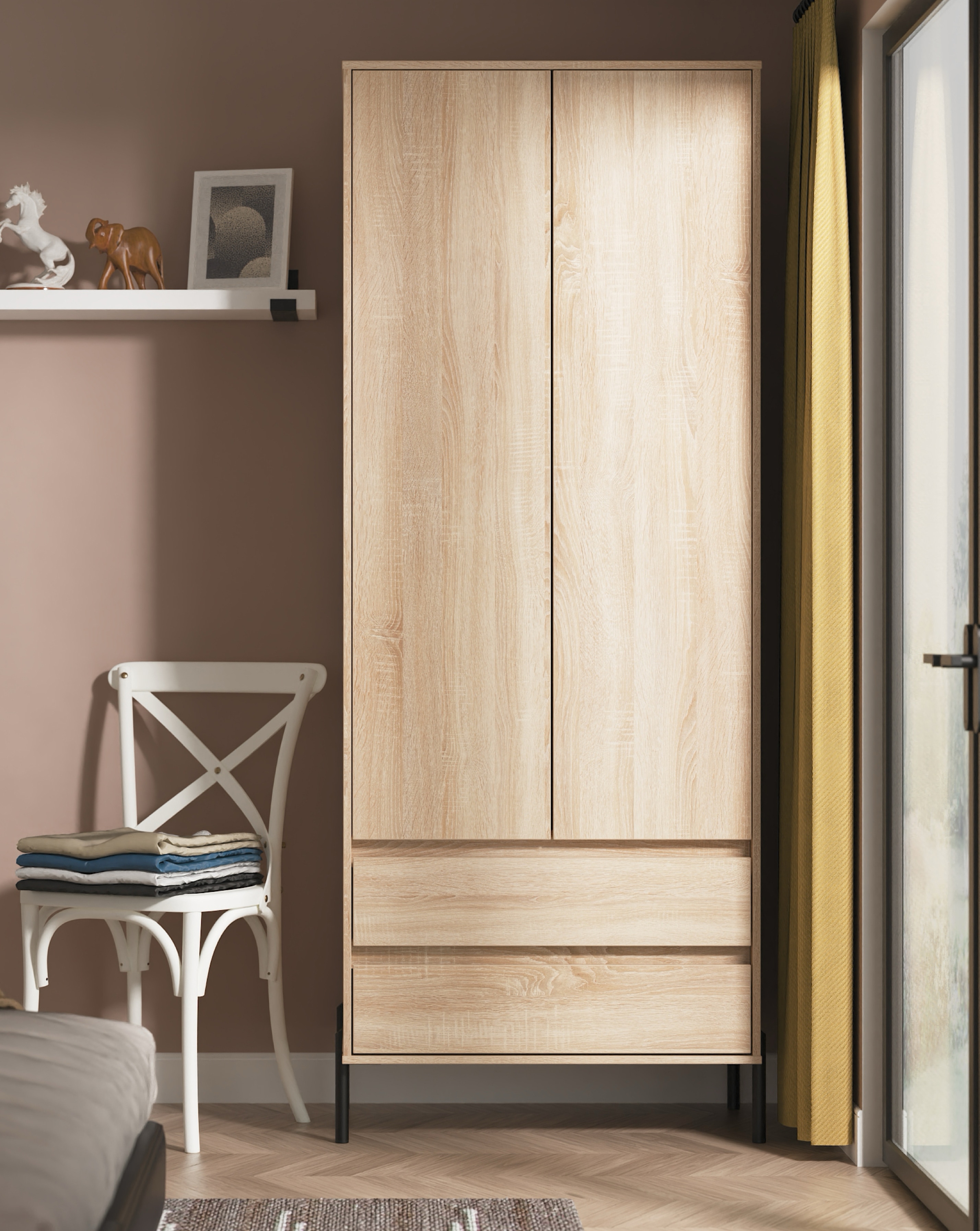 Sloan 2 Door Drawer Wardrobe