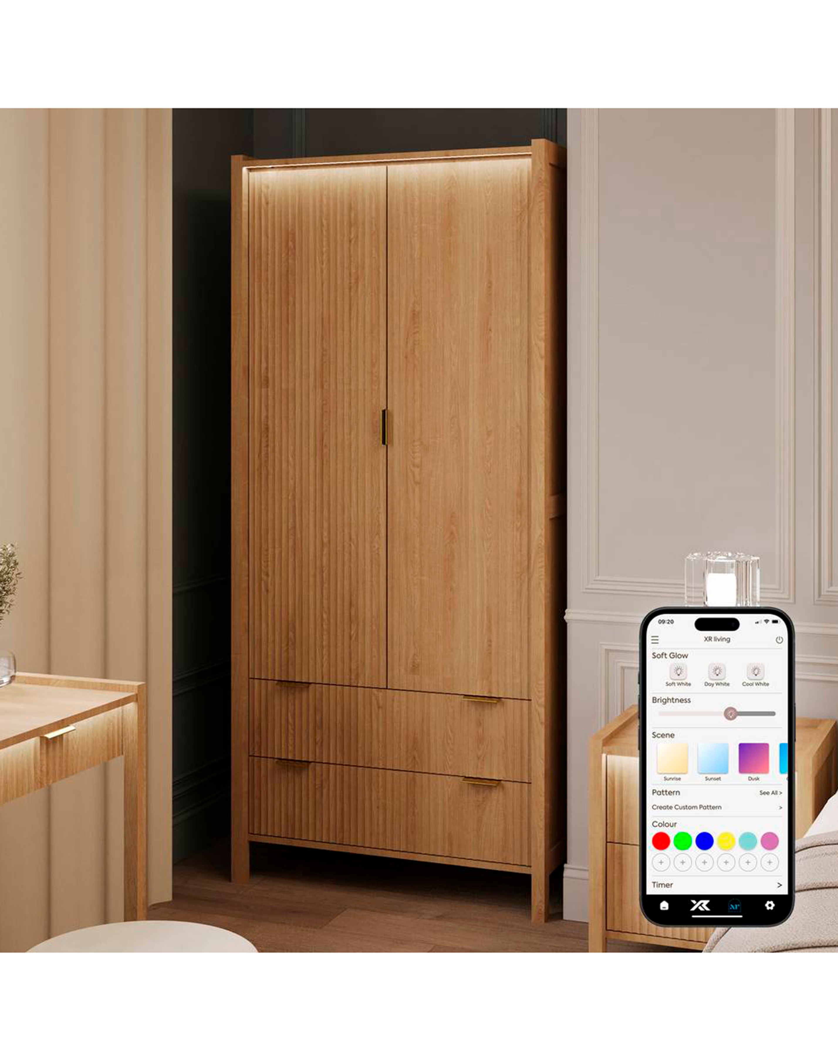 Dakota Wardrobe with Lights