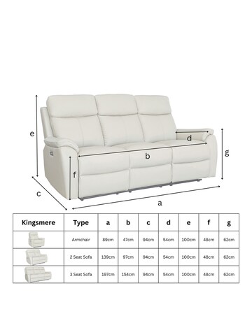 Aspire Kingsmere Fabric Power Recliner 2 seater sofa