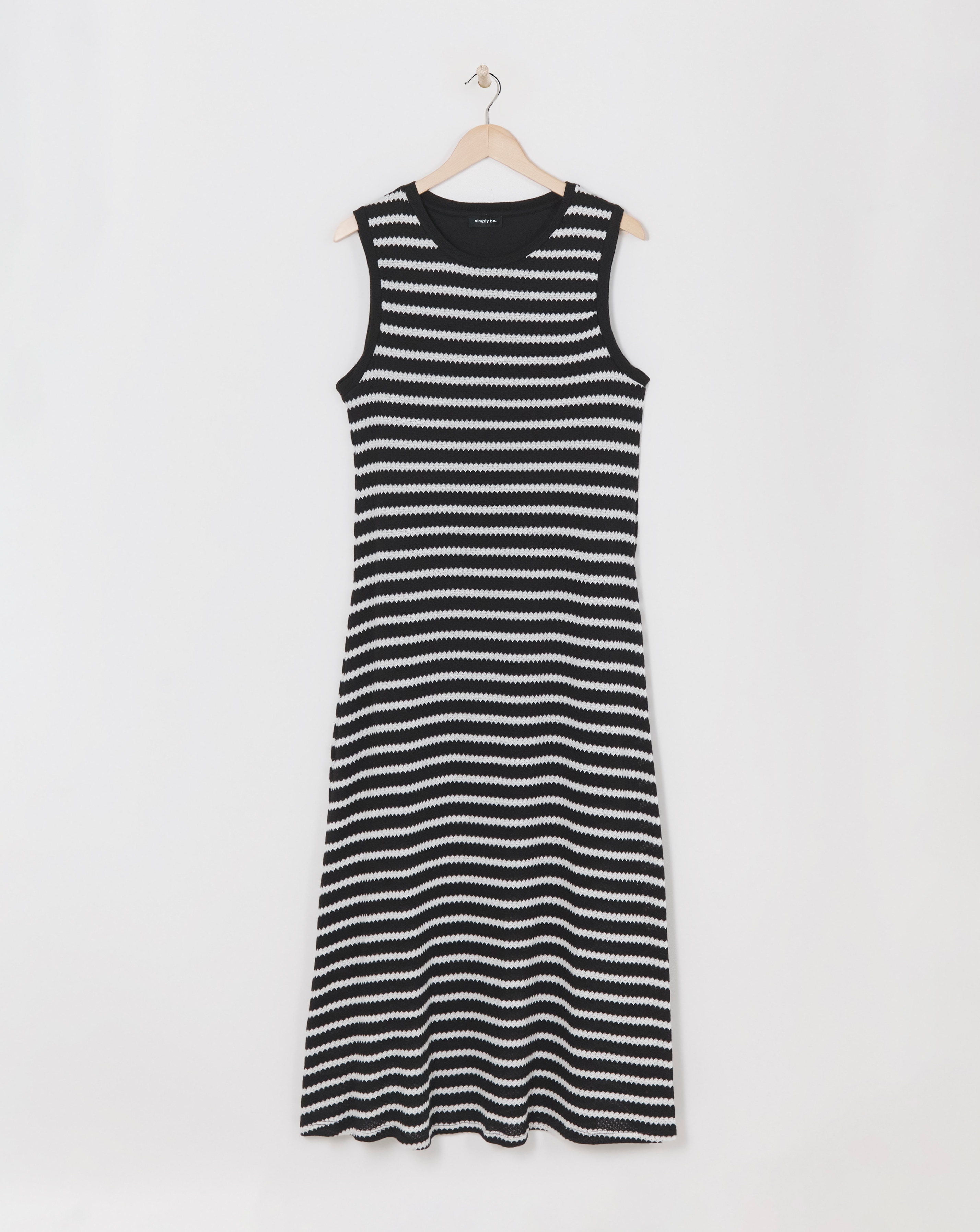 Stripe Crochet Knit Midaxi Dress