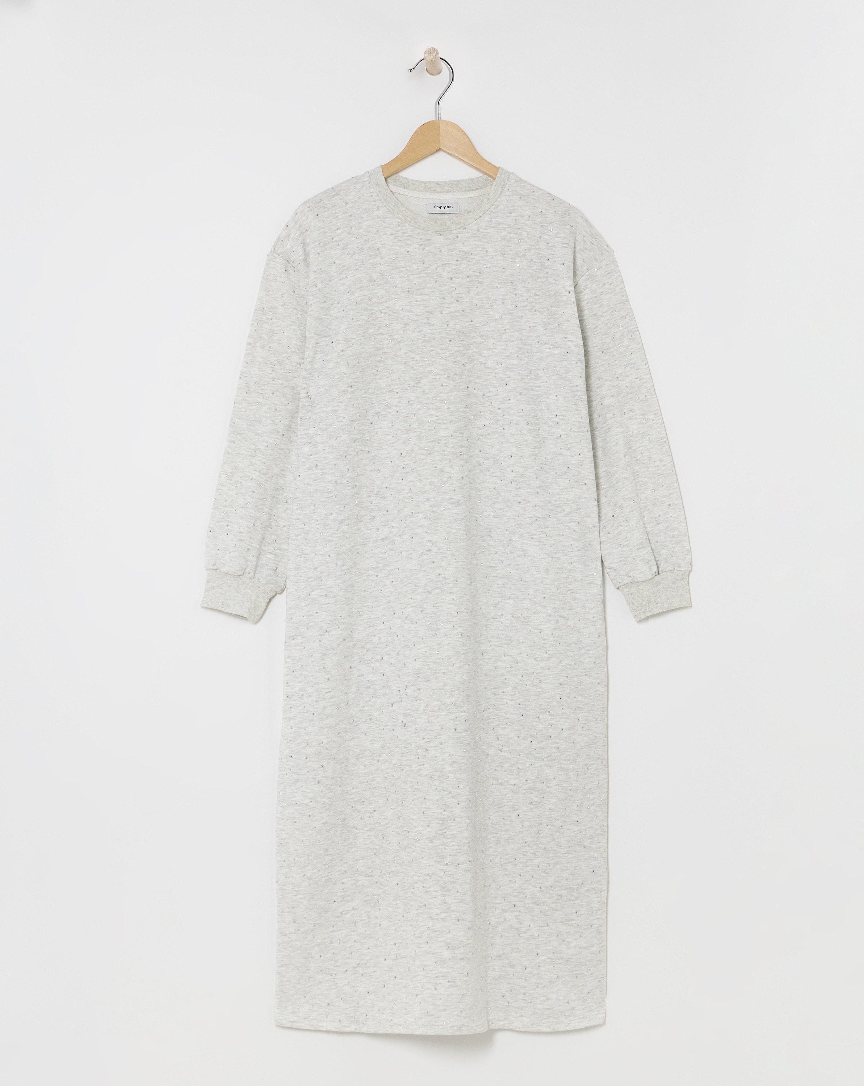 Grey Diamante Sweat Dress