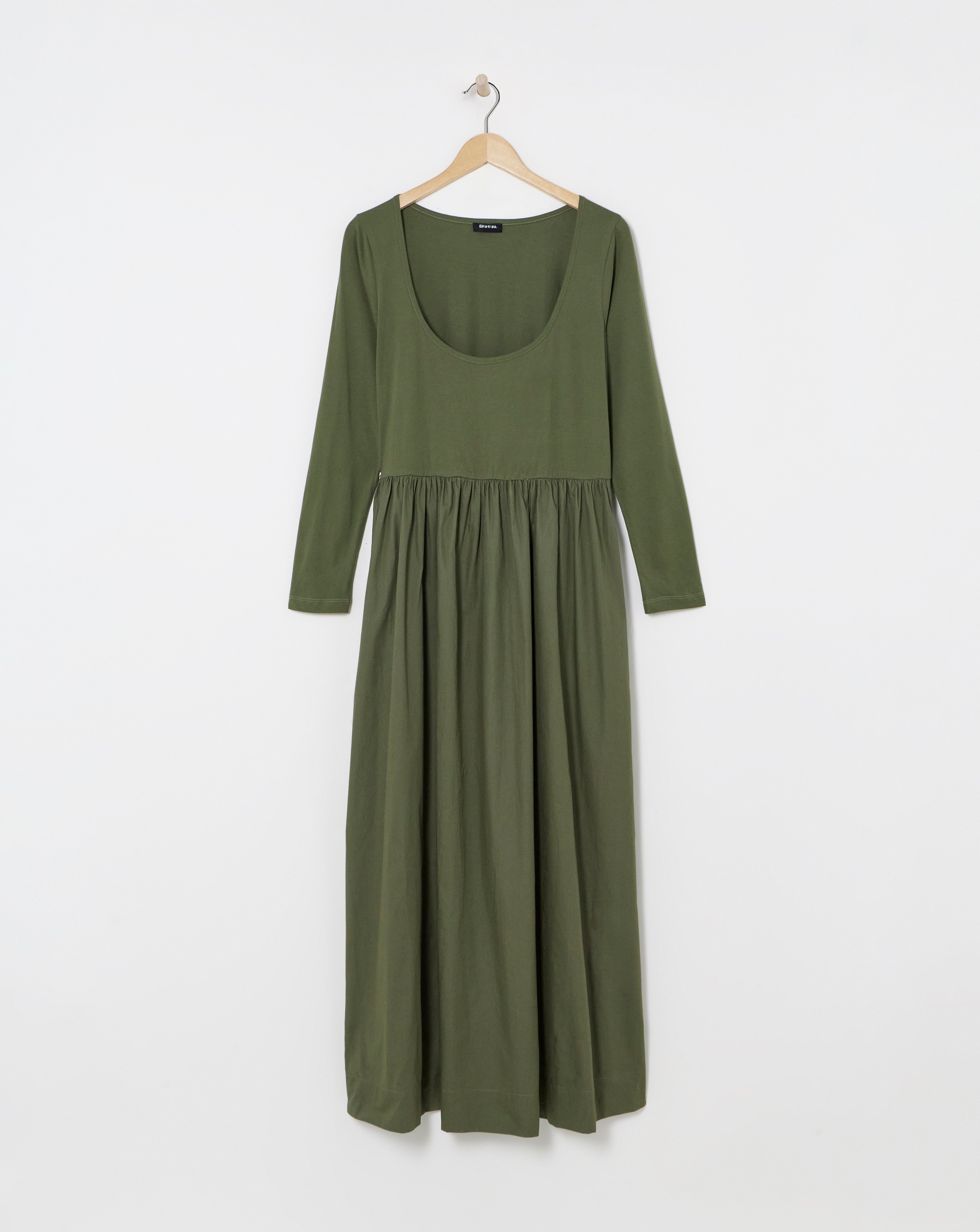 Khaki Jersey Poplin Dance Dress