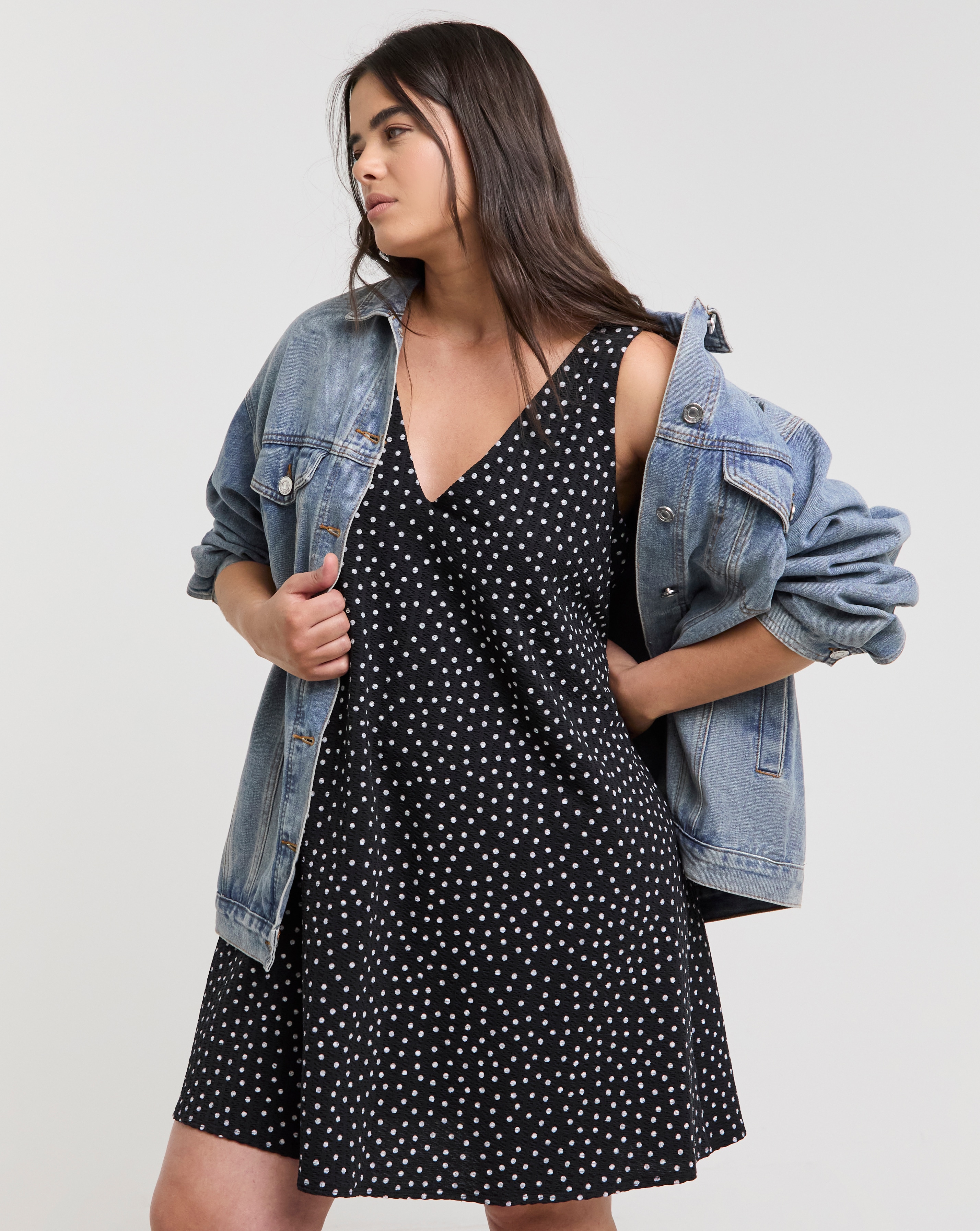 Textured Jersey Smock Dress