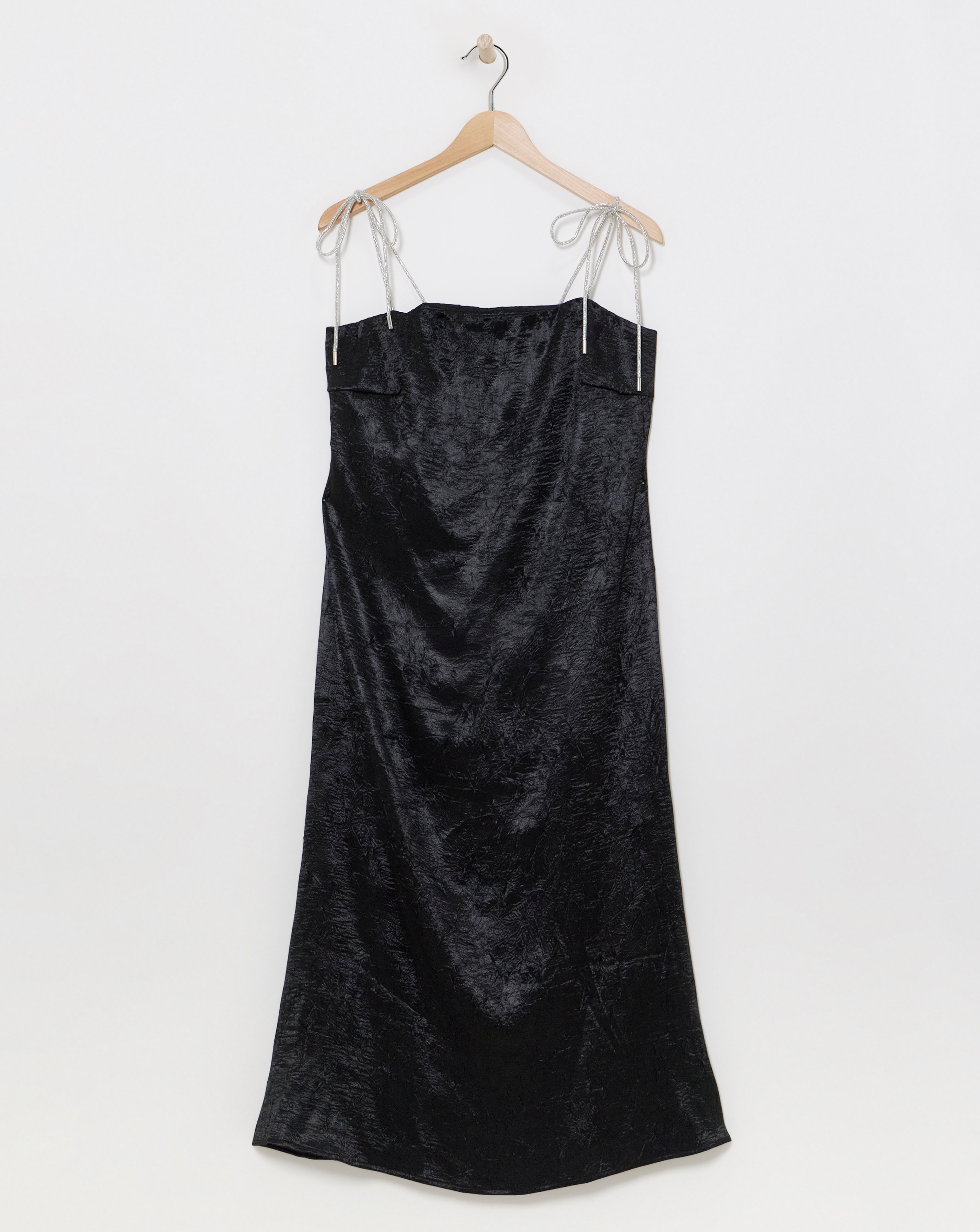 Black Liquid Satin Slip Dress