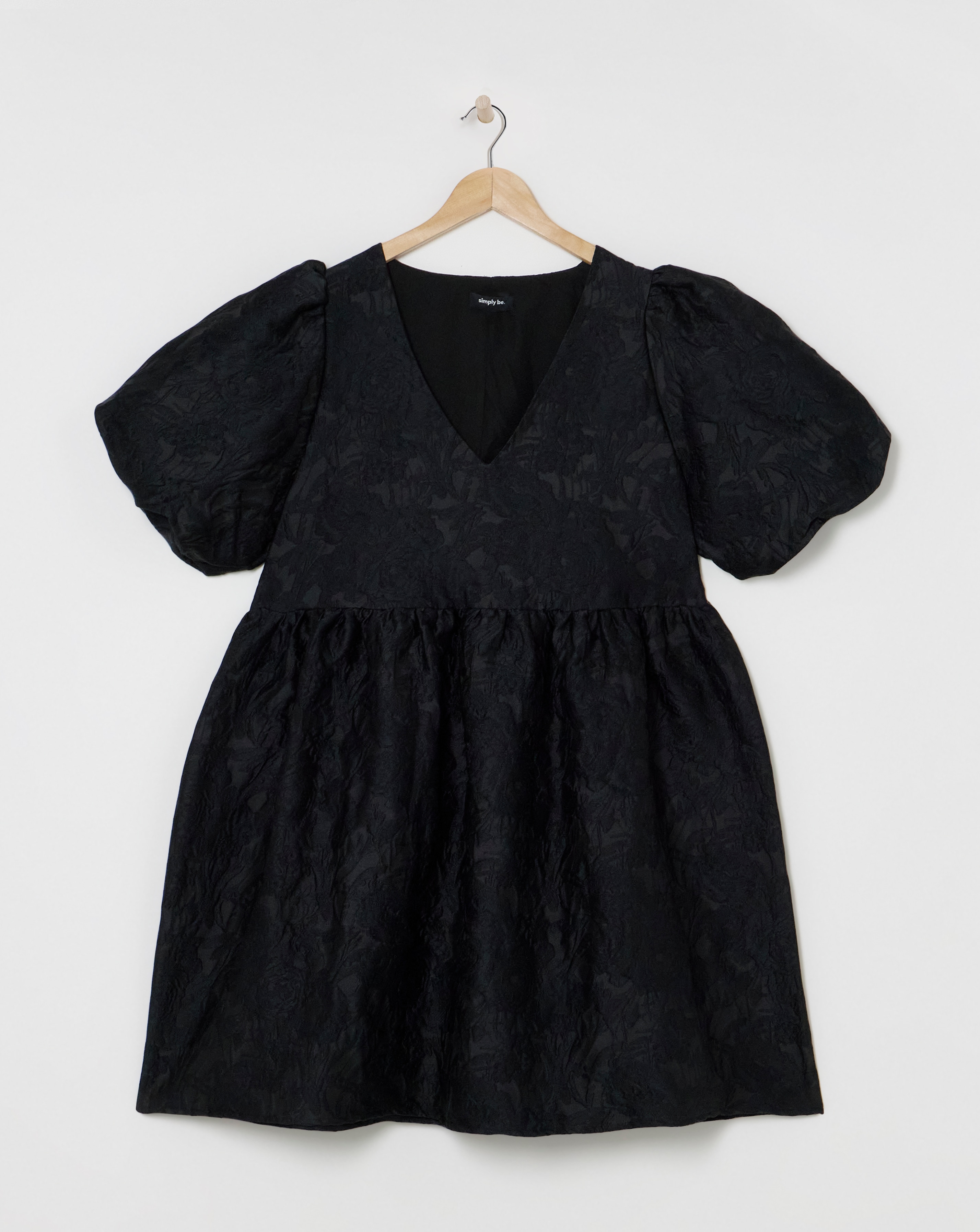 Black Jacquard Smock Dress