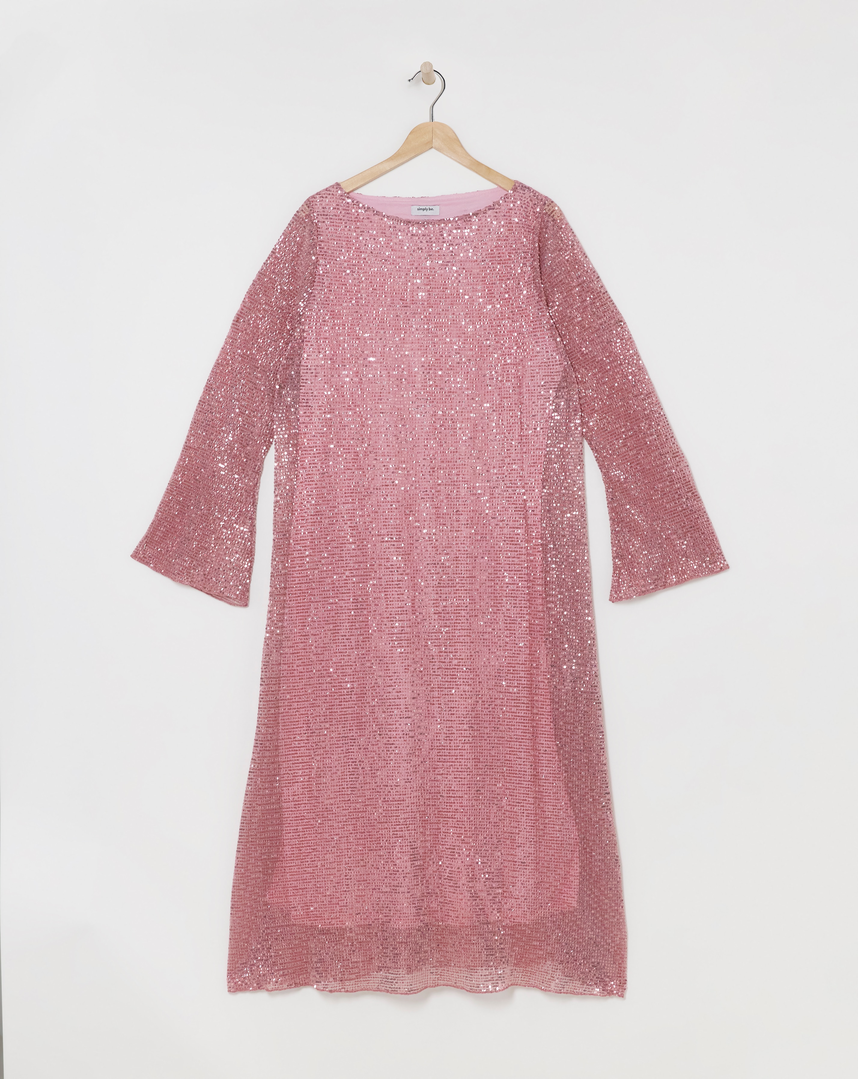 Pink Sequin Midaxi Dress