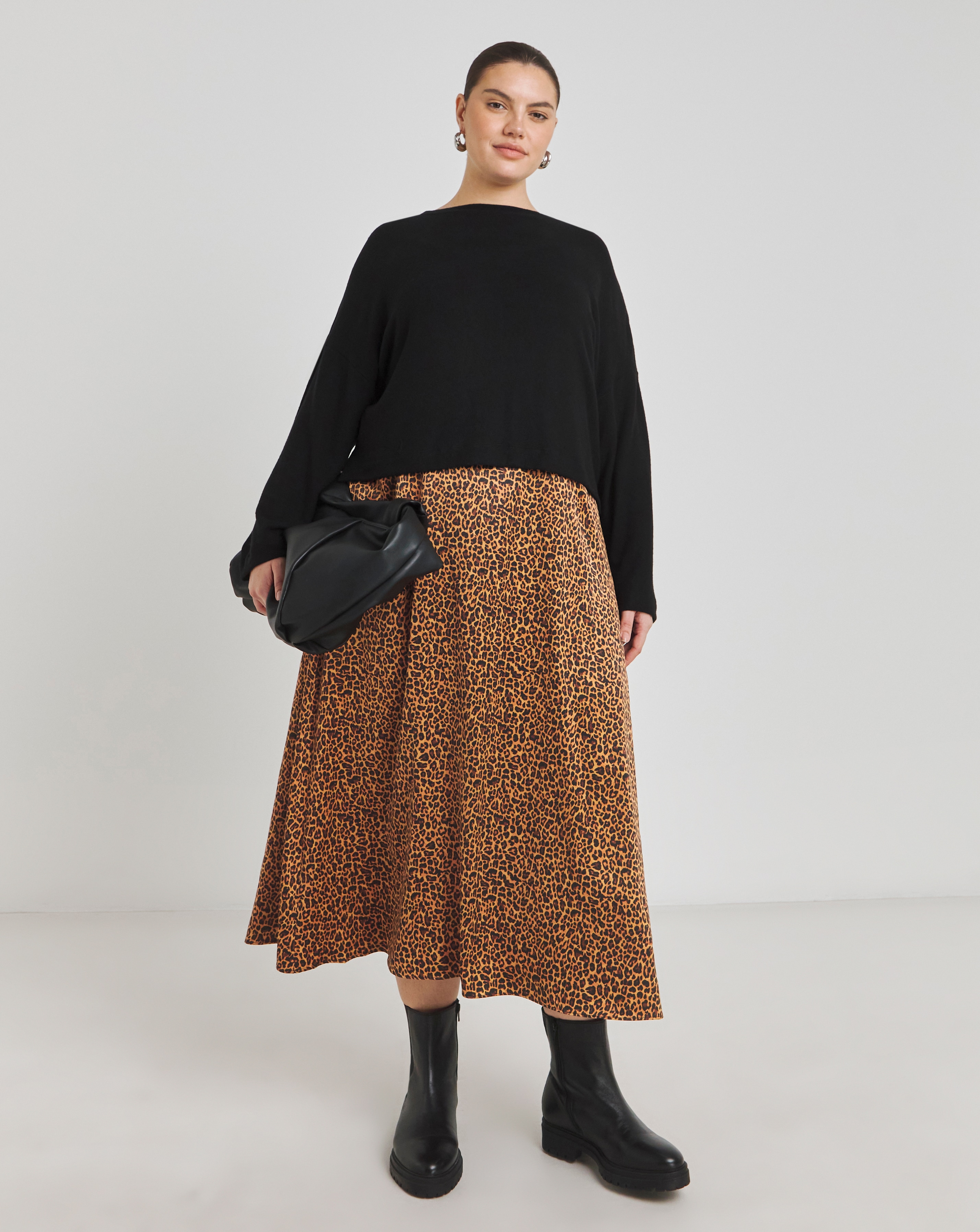 2 in 1 Leopard Slip Dress With Black Top