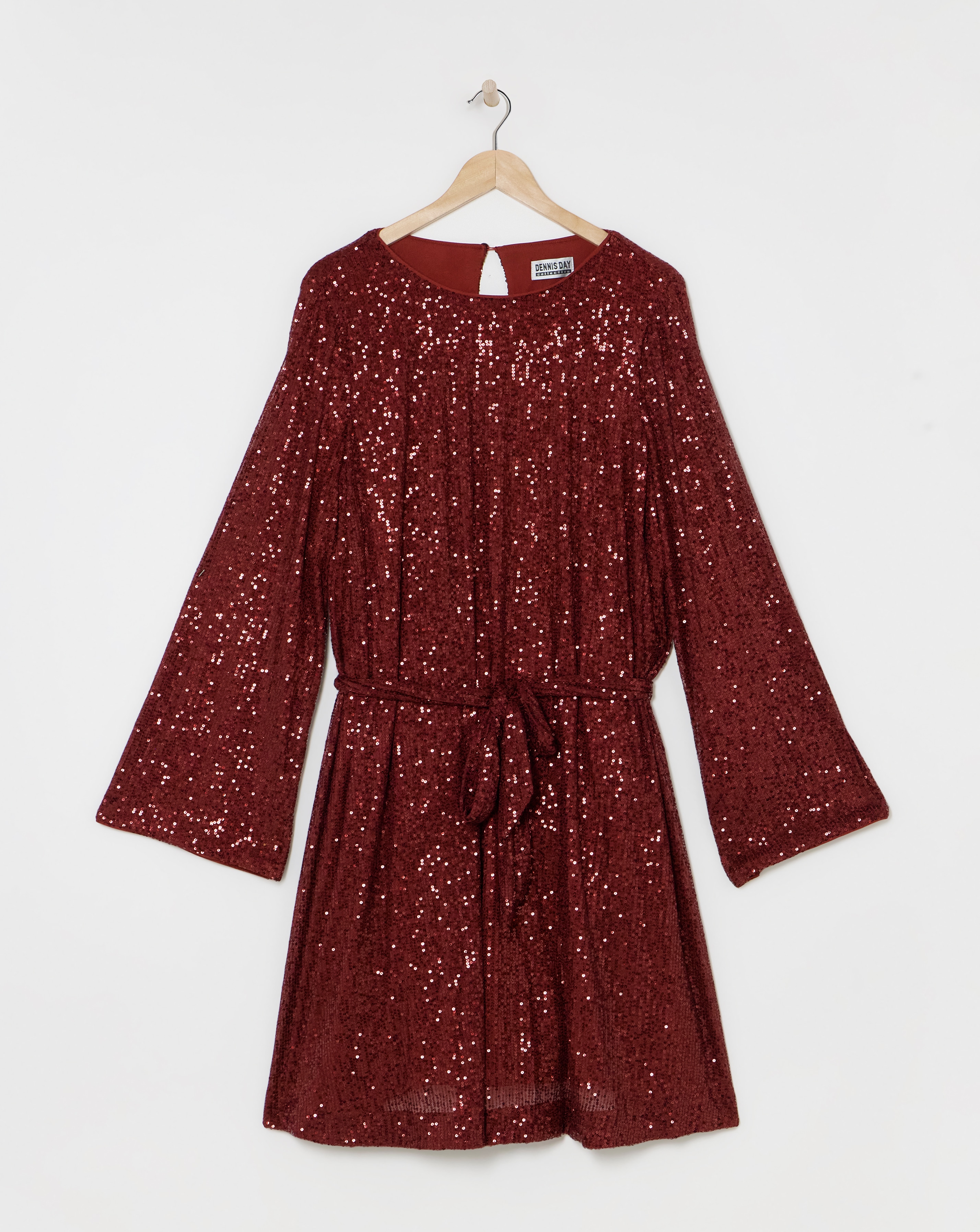 Wine Sequin Skater Dress