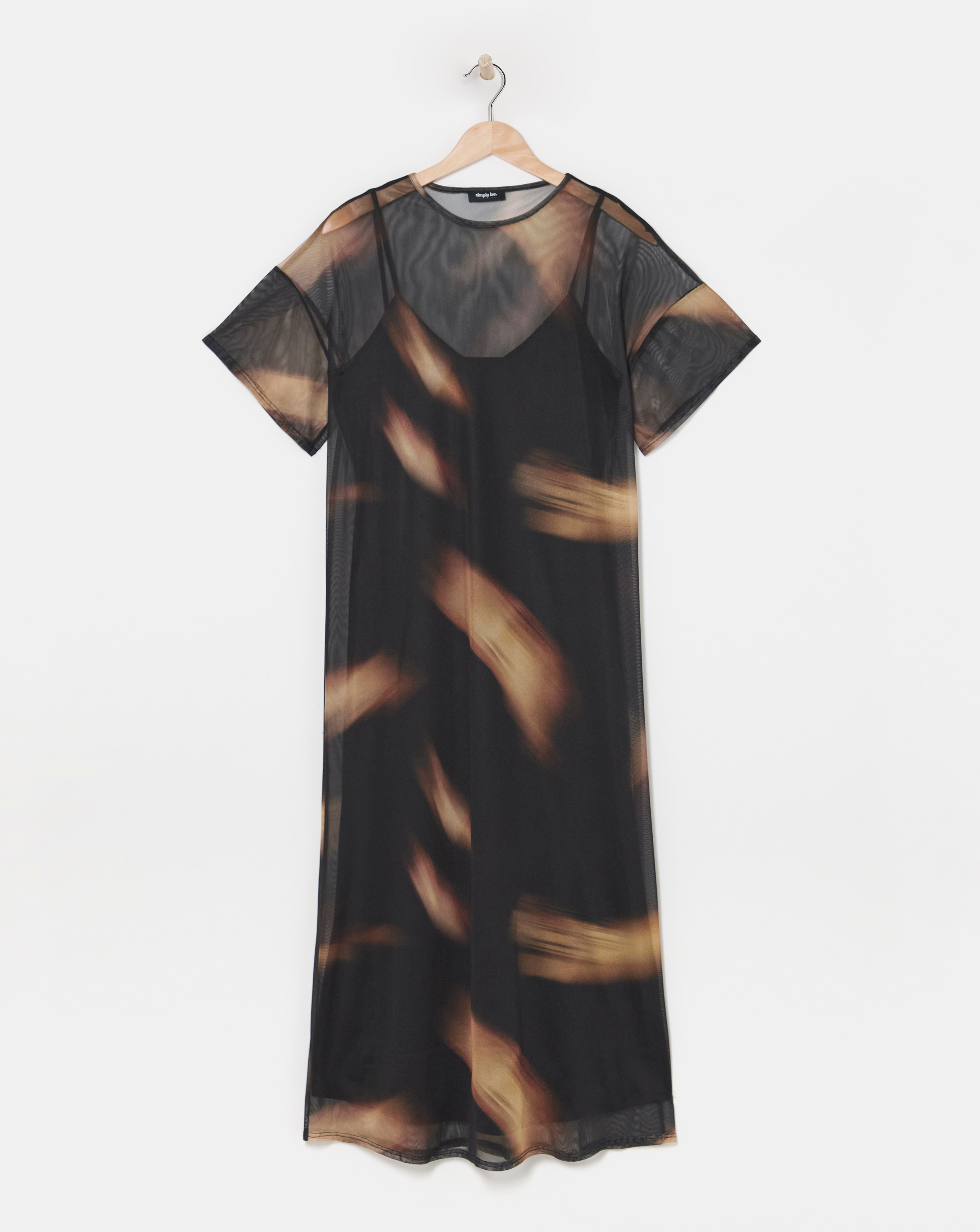Printed Mesh T-Shirt Dress