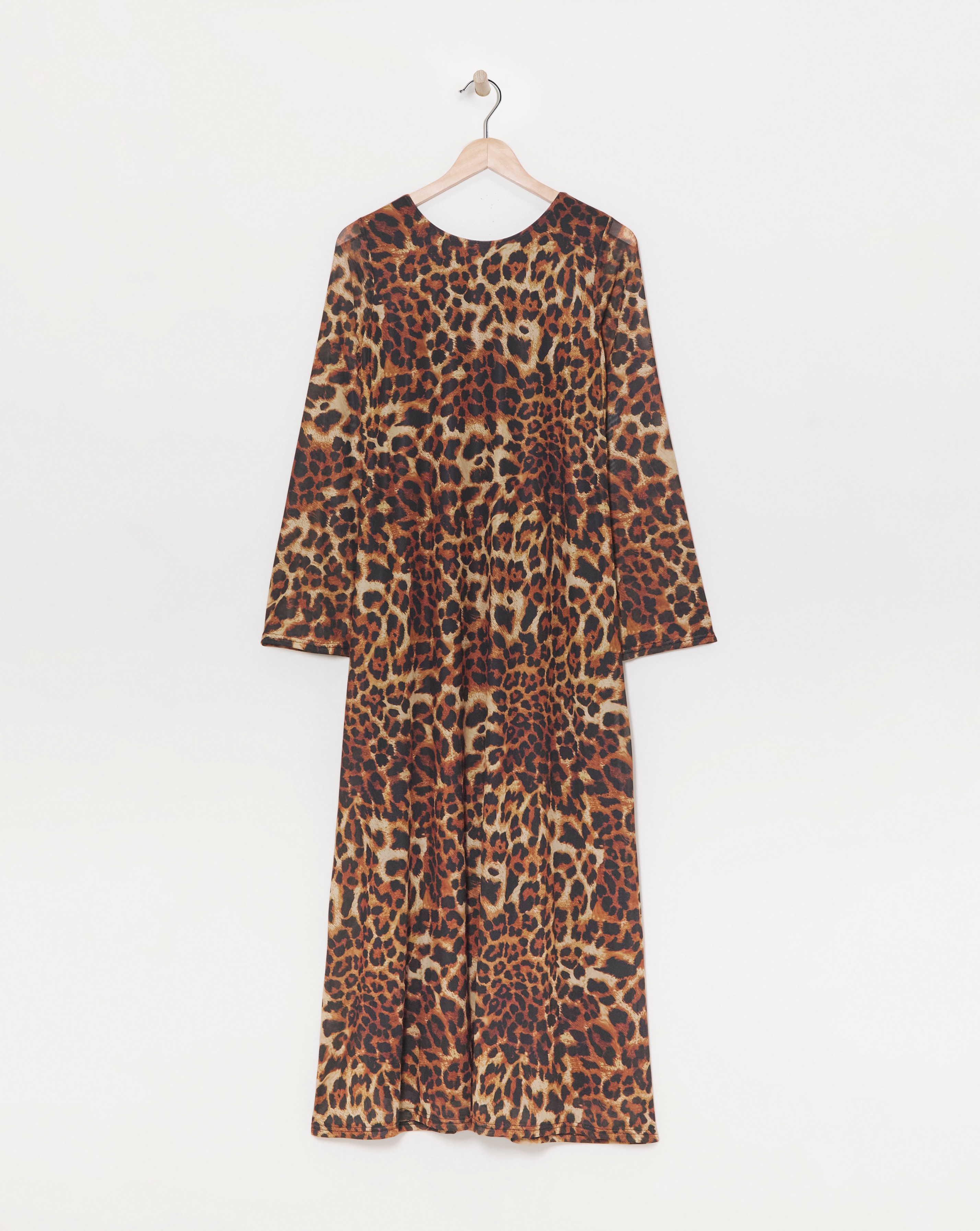 Leopard Mesh Maxi Dress