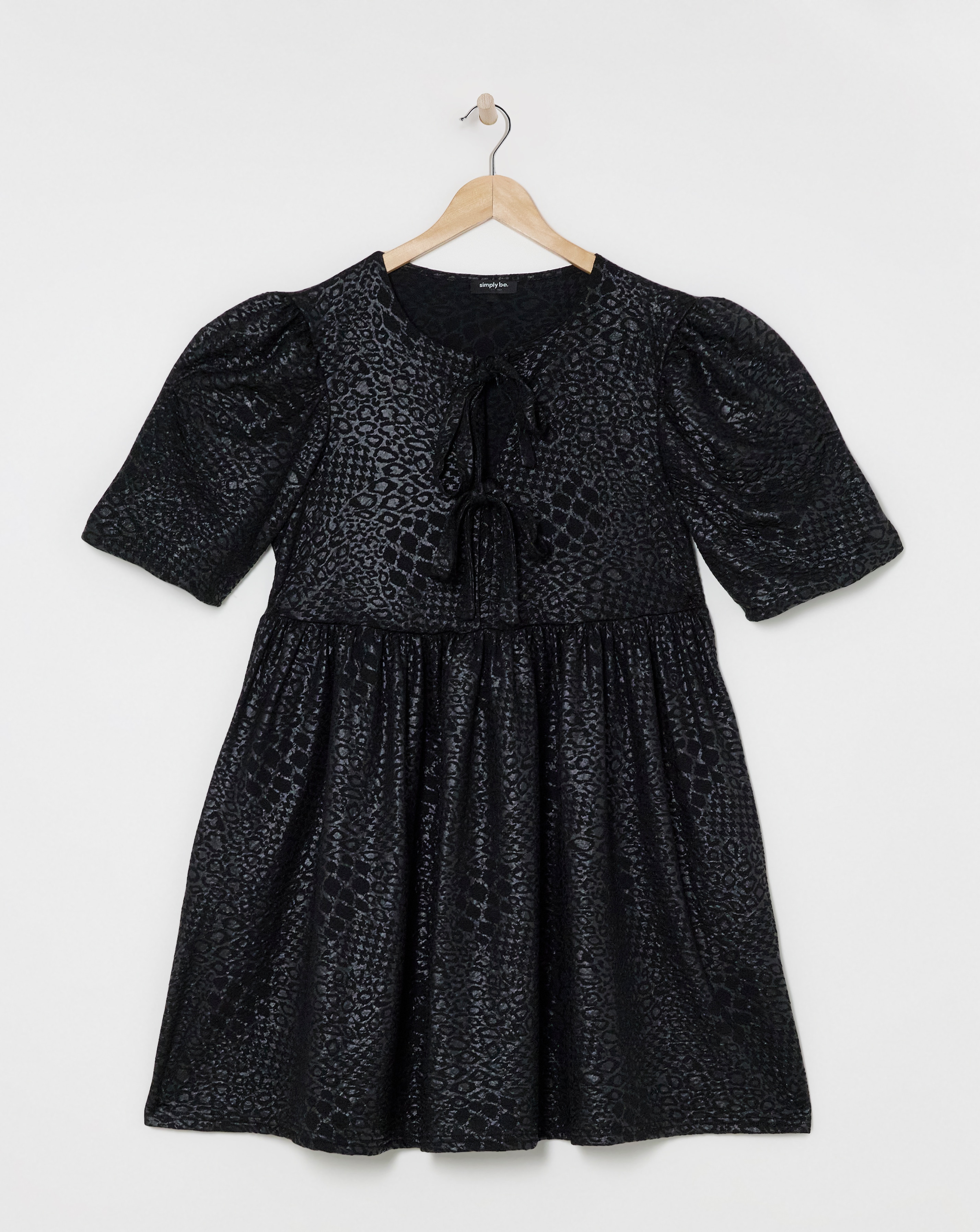 Jersey Jacquard Tie Front Smock