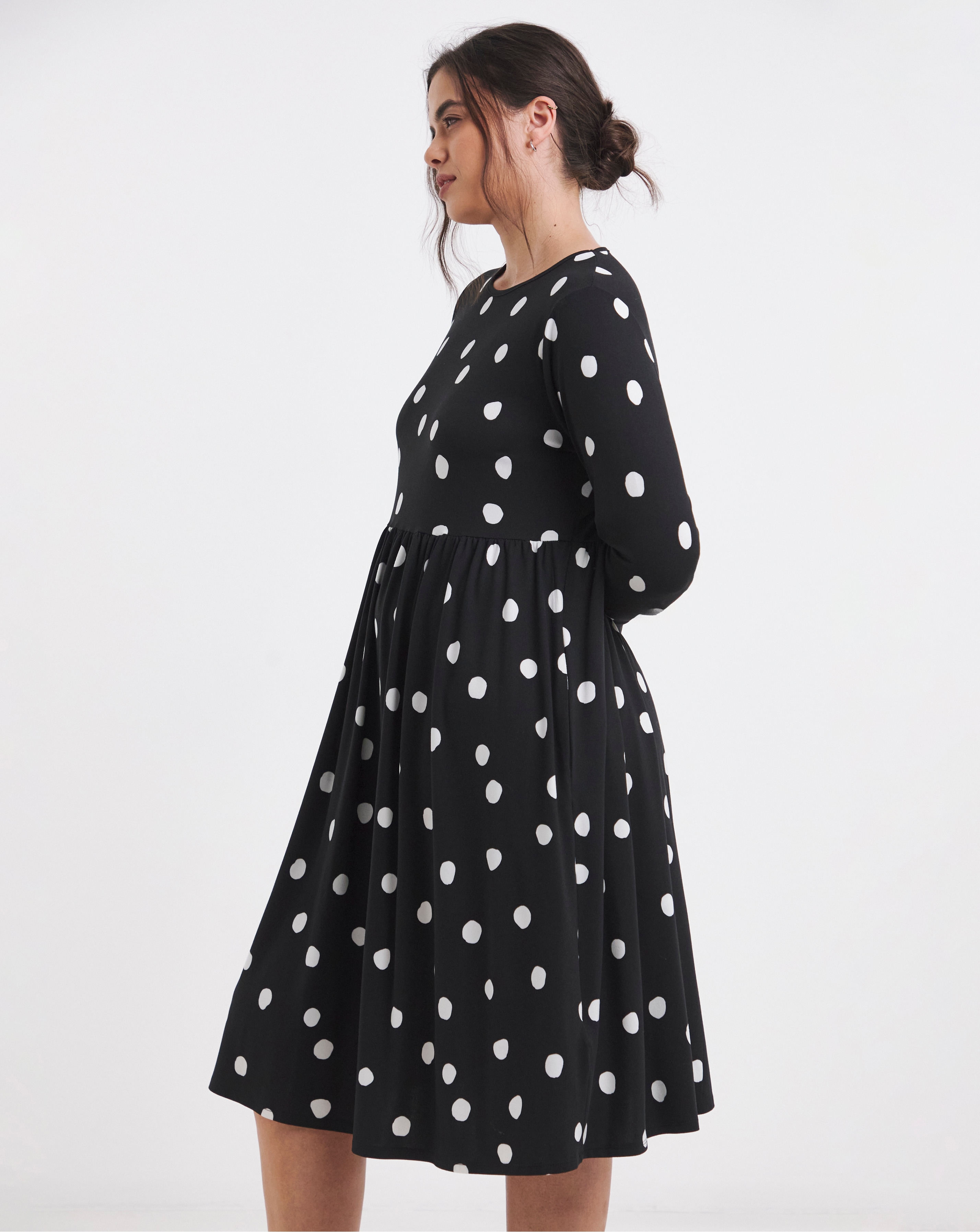 Spot Print Supersoft Midi Dress
