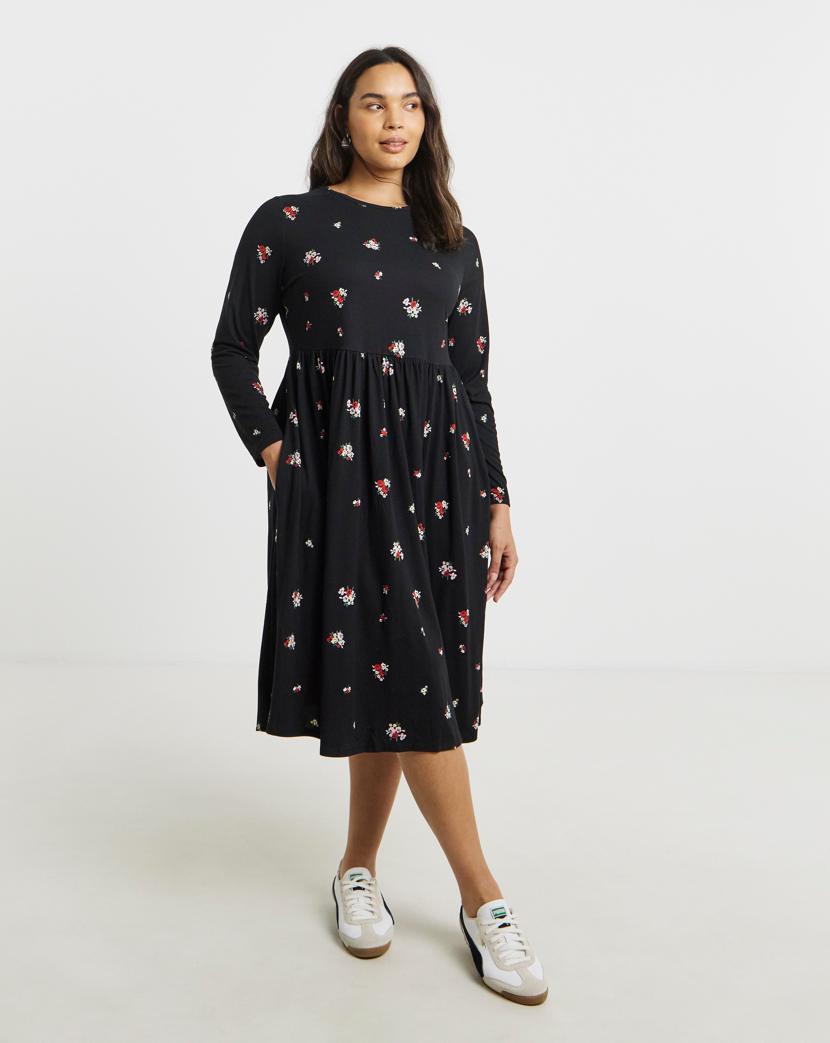 Simply Be Ditsy Print Midi Dress