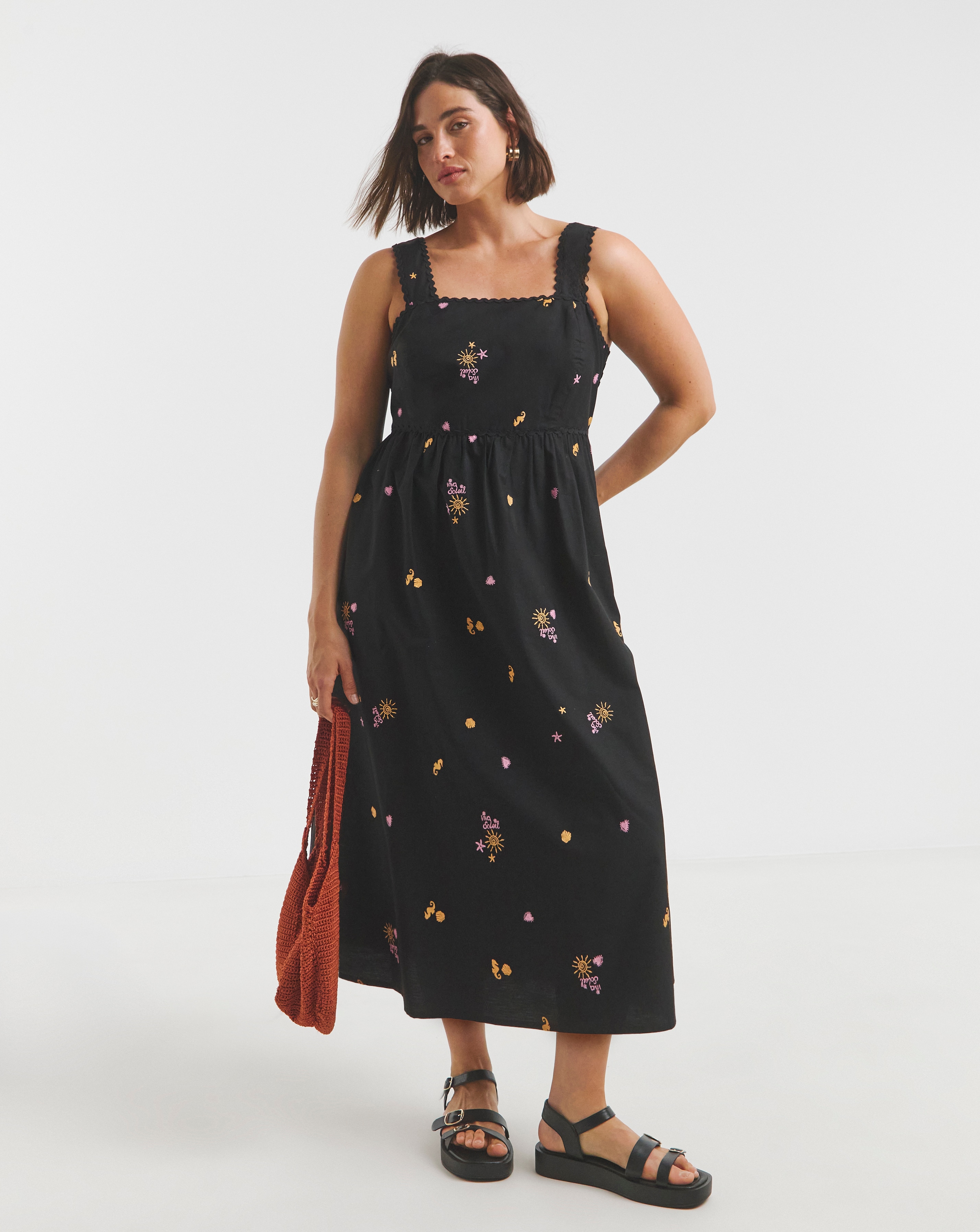 Black Embroidered Dress