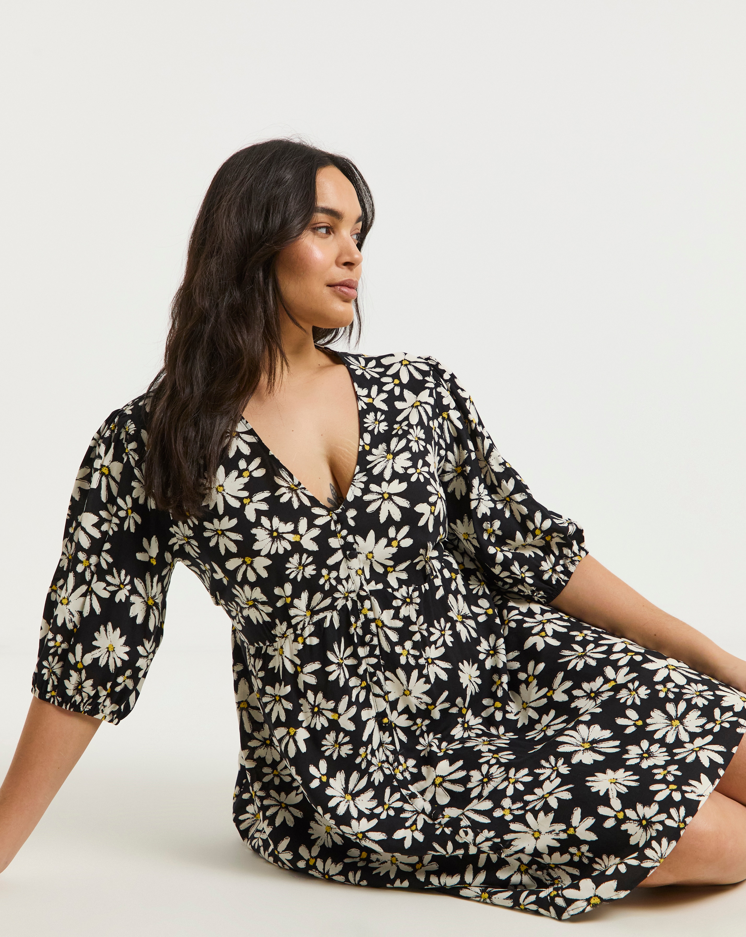 Ditsy Floral Print Skater Dress