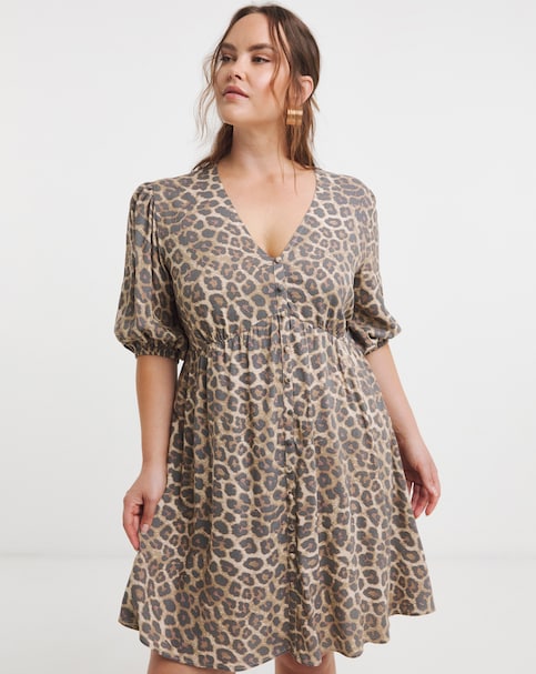 Simply Be Leopard Print Skater Dress