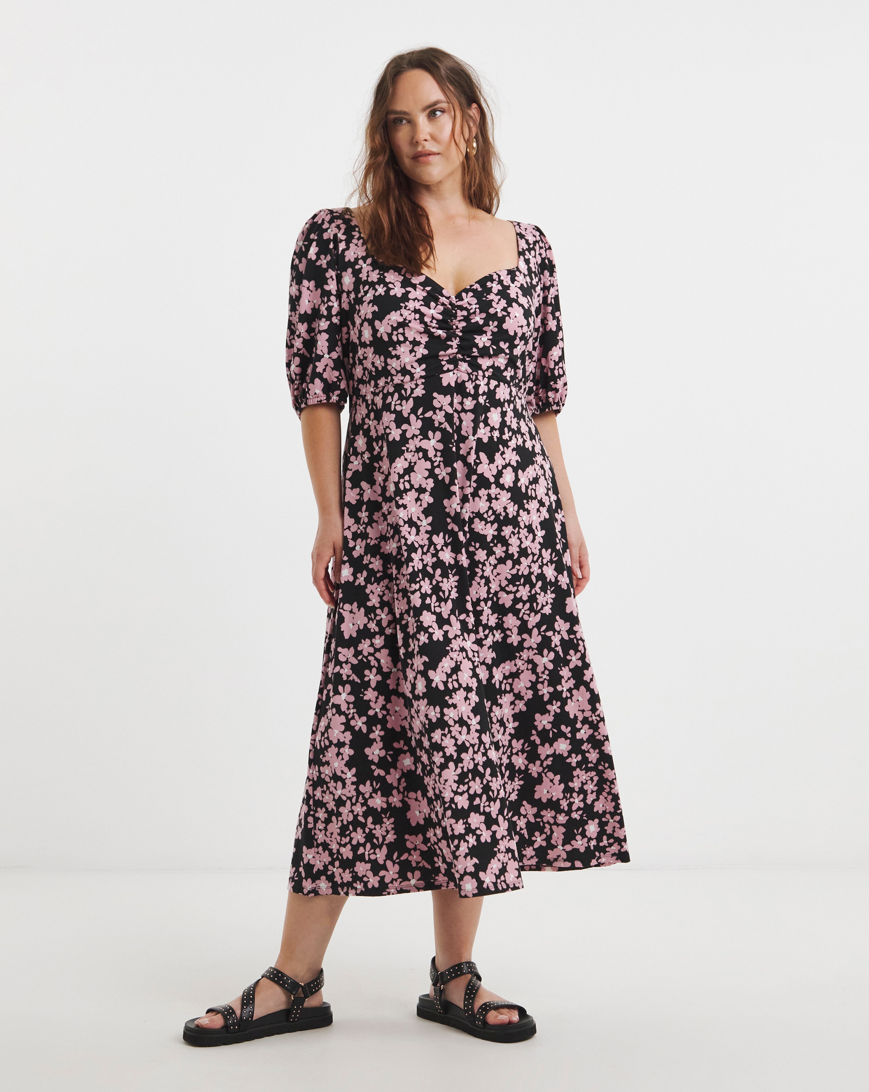 Ditsy Print Supersoft Midi Dress