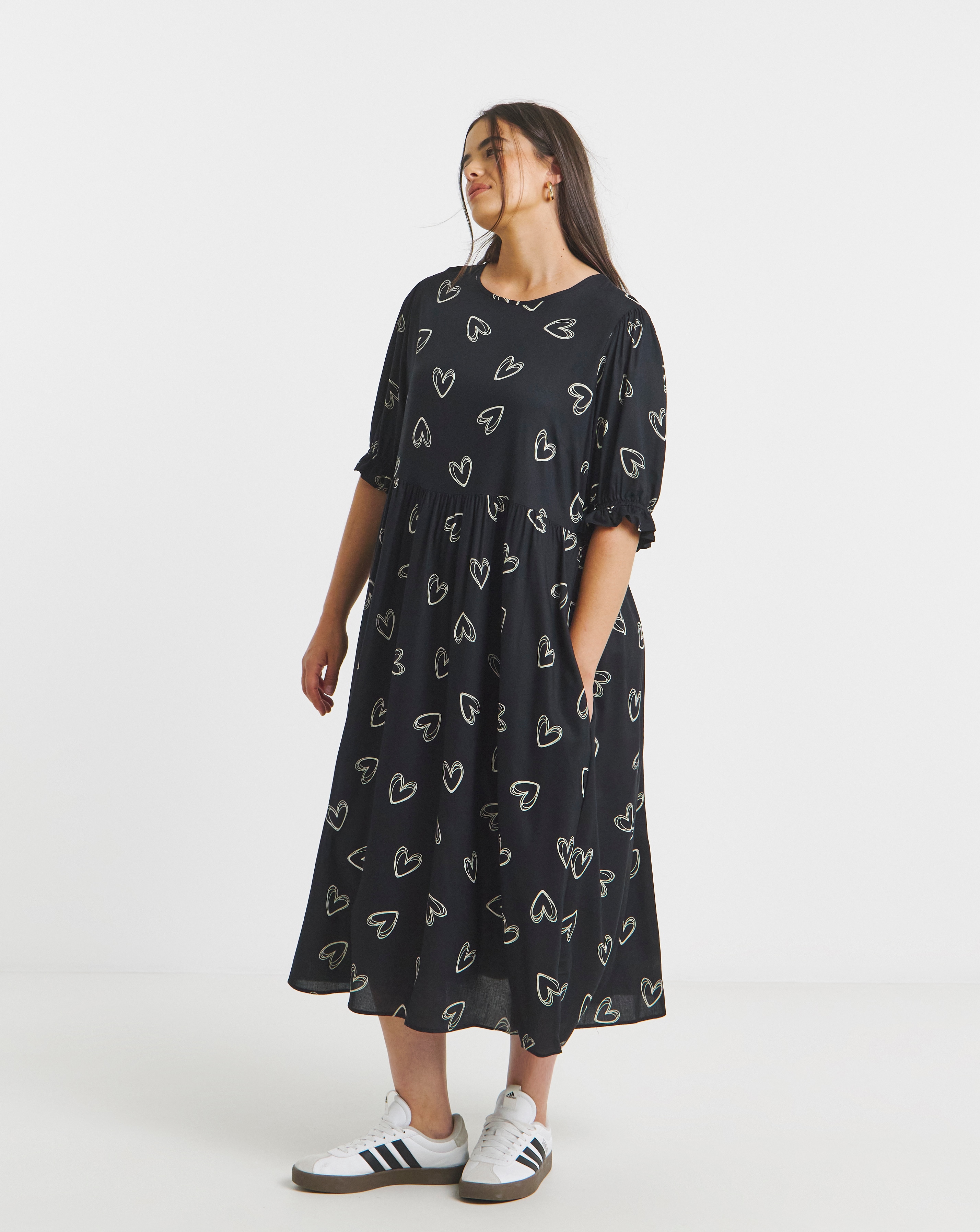 Spun Viscose Midi Dress