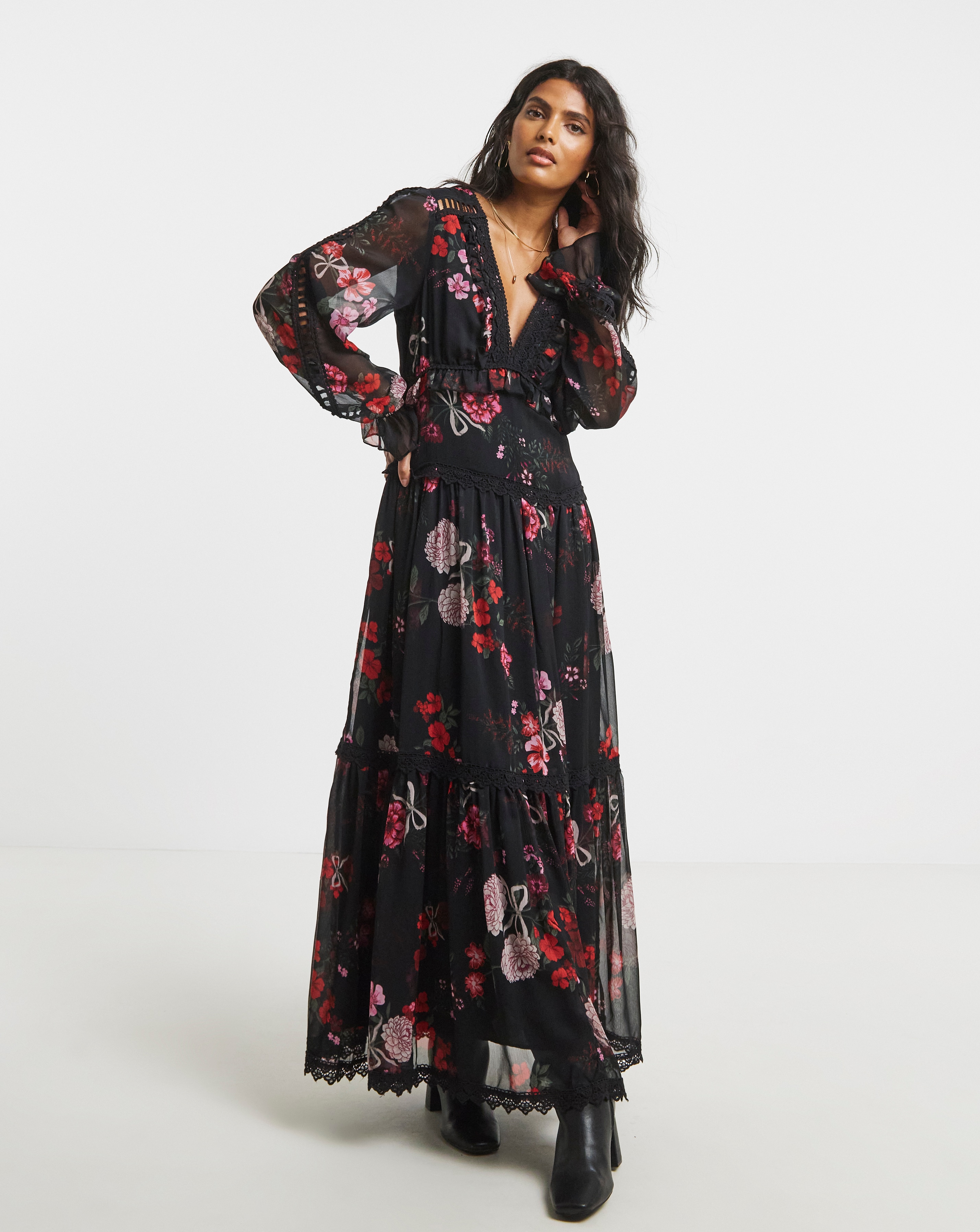 Simply Be Lace Trim Maxi Dress