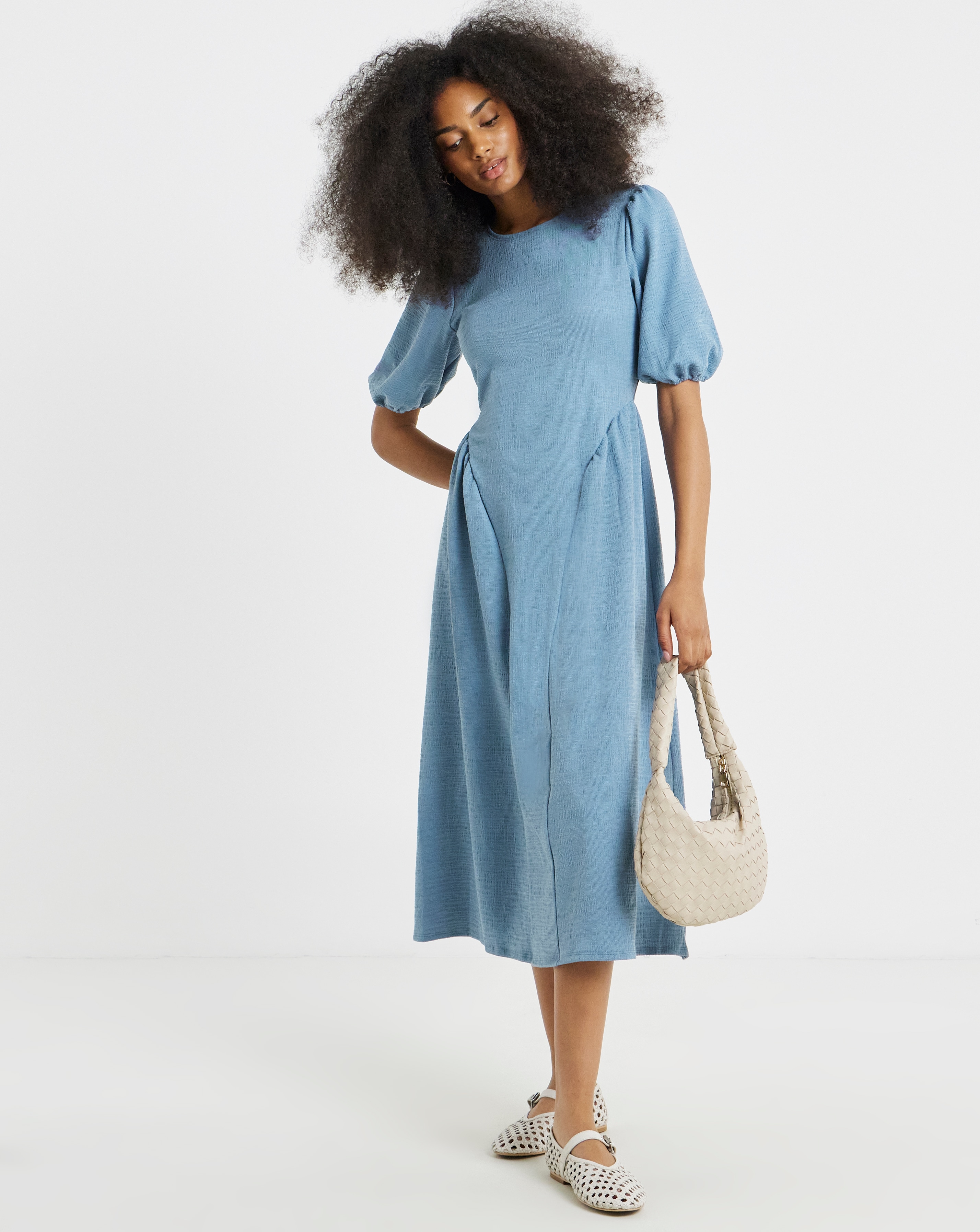New In - Textured Jersey Midi Dress