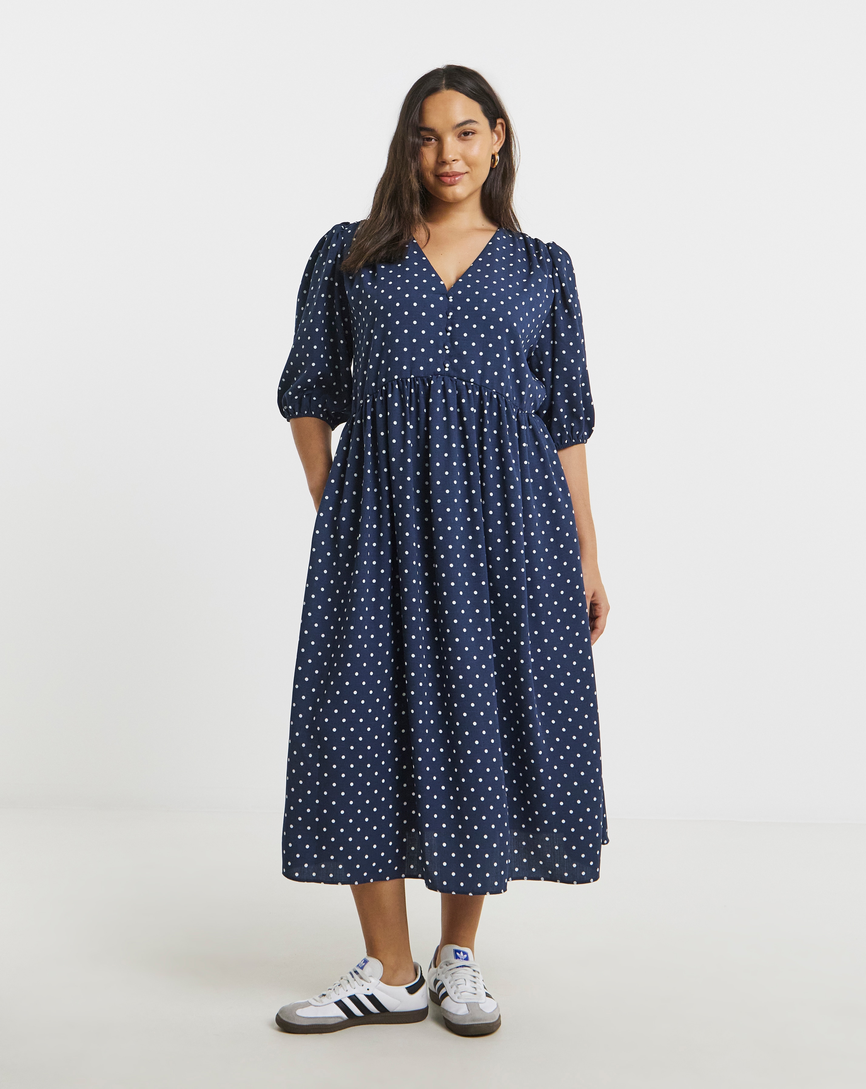 Button Through Midi Dress