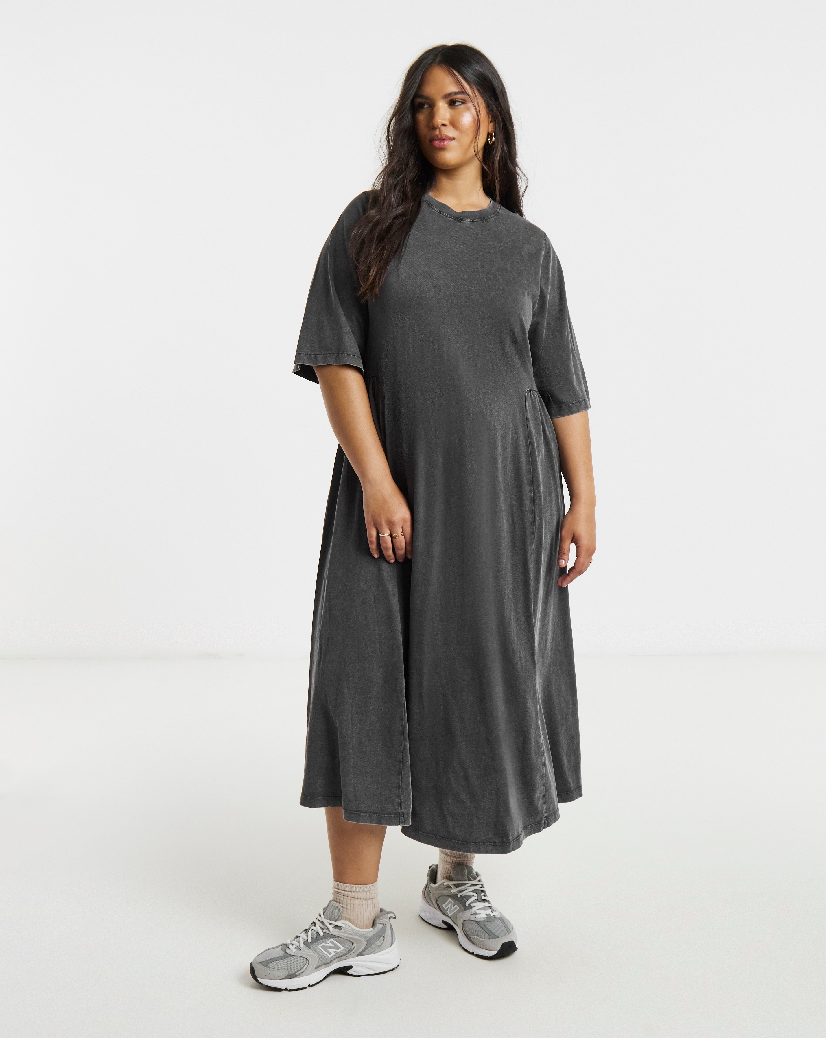 Acid Wash Midi Dress