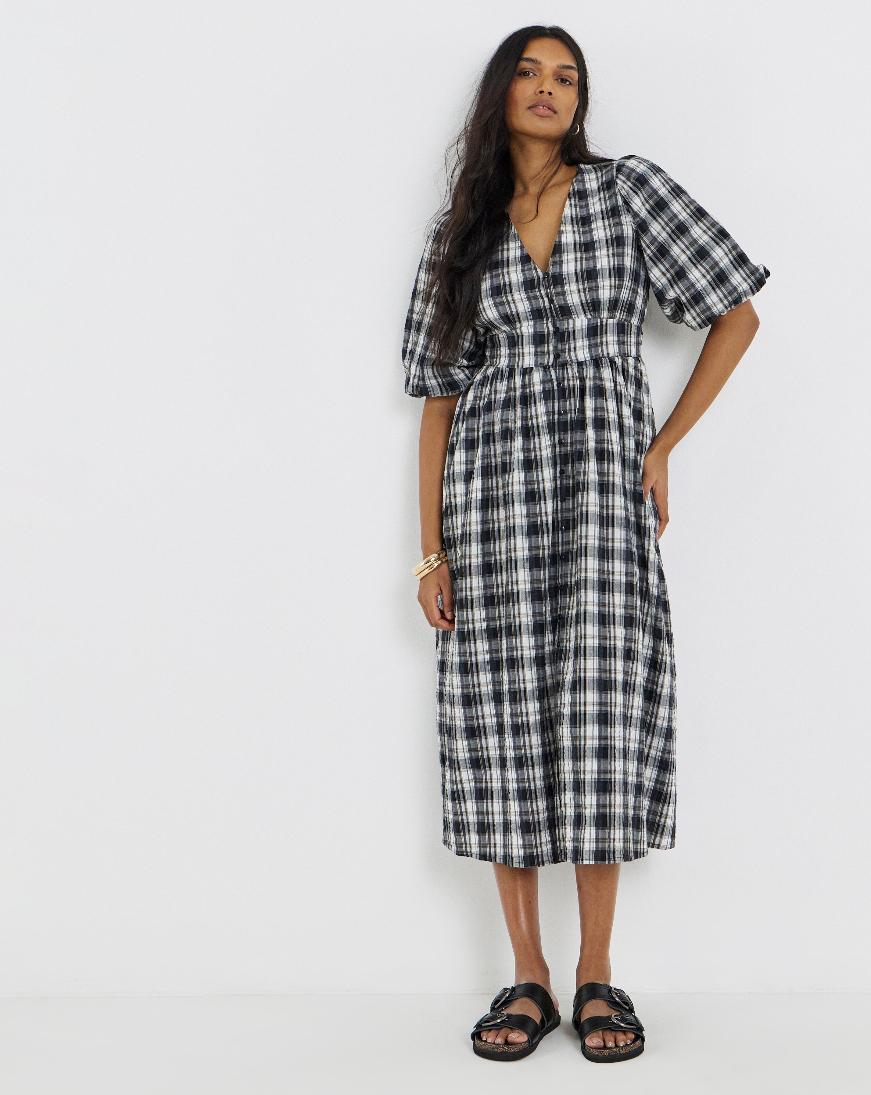 New In - Check Midi Dress