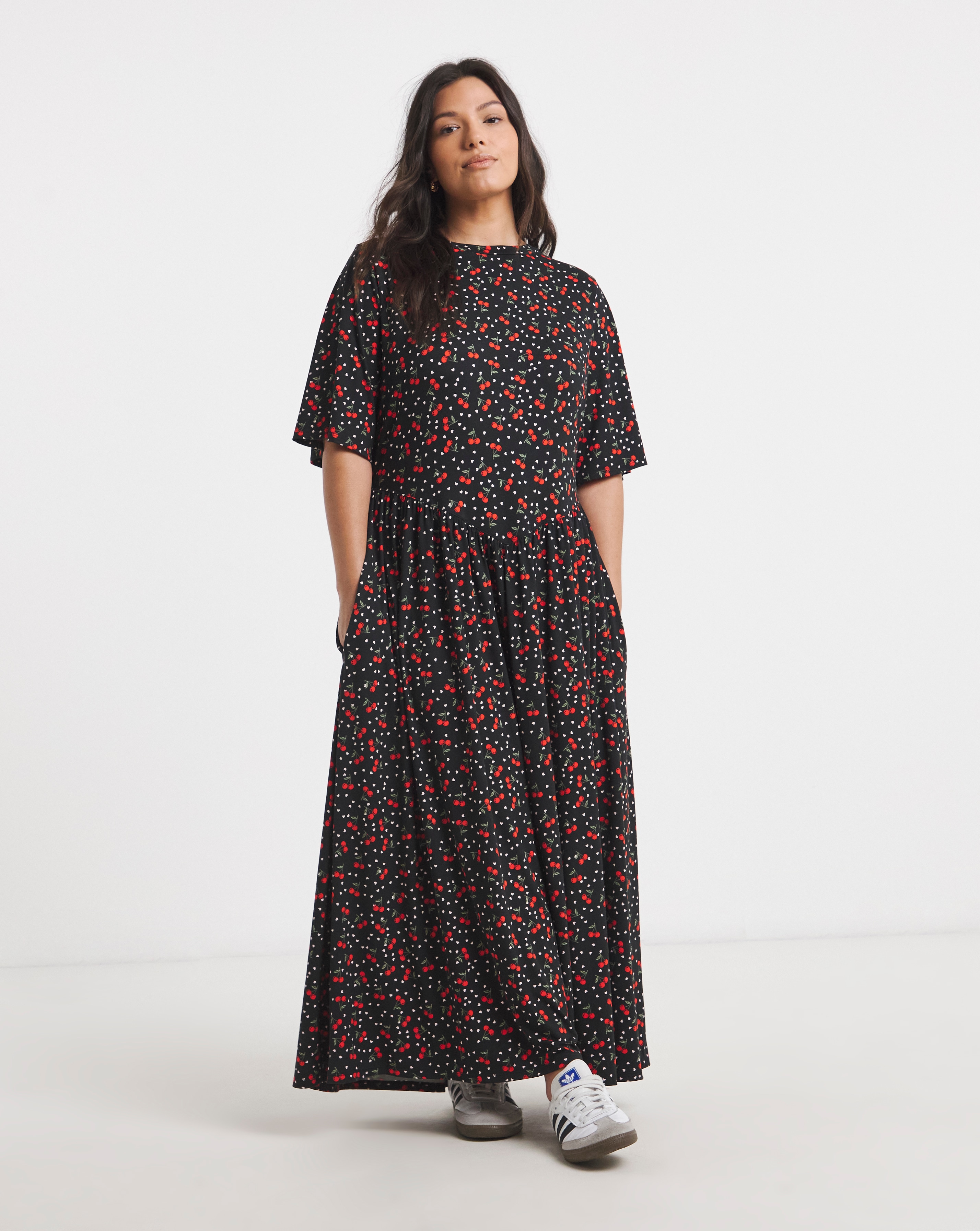 Cherry Print Supersoft Maxi Dress