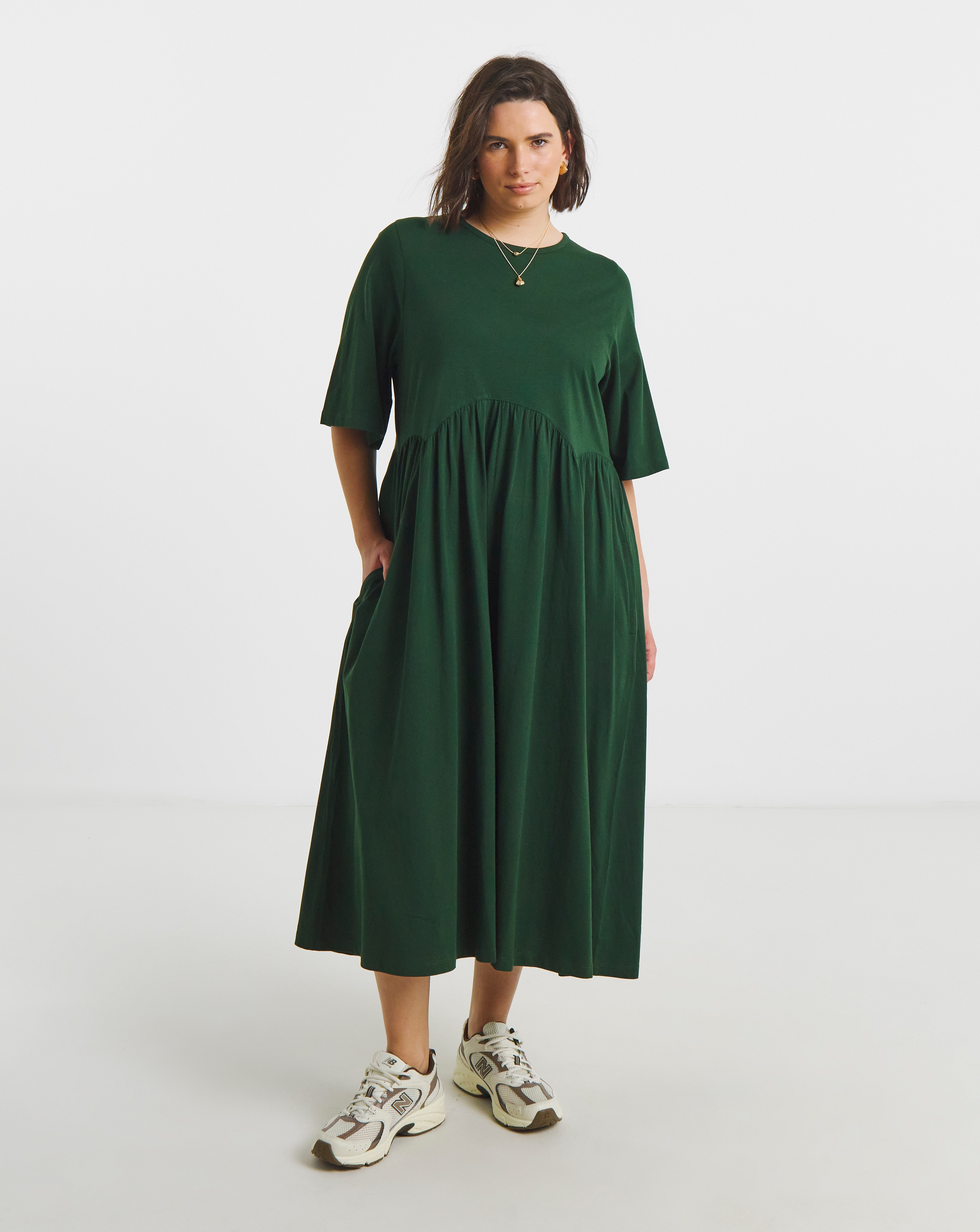 Boxy Sleeve Midi Dress