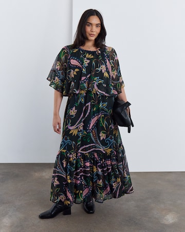 Simply Be Paisley Cape Detail Boho Maxi Dress