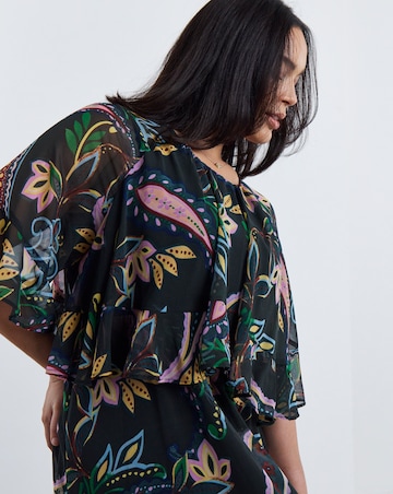 Simply Be Paisley Cape Detail Boho Maxi Dress