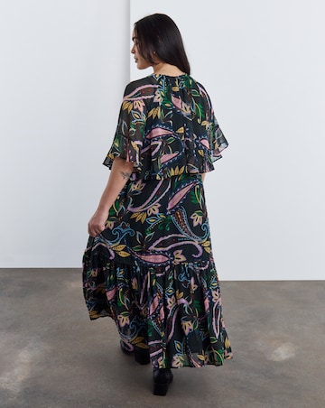 Simply Be Paisley Cape Detail Boho Maxi Dress