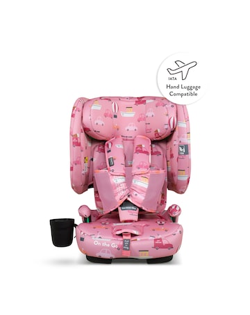 Cosatto On The Go i-Size Foldable Travel Car & Booster Seat - Itchy Feet Rosy