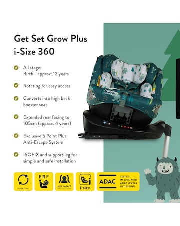 Cosatto Get Set Grow Plus i-Size 360 - Yoohoo Yeti