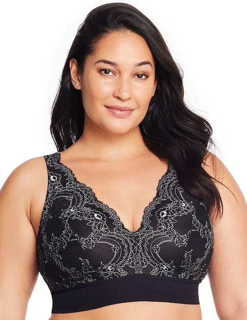 Glamorise Plus Size Lace Plunge Bralette 7013