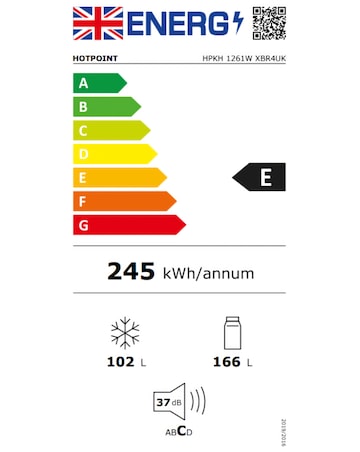 Hotpoint HPKH 1261W XBR4UK 50/50 Fridge Freezer Water Dispenser Silver + Install