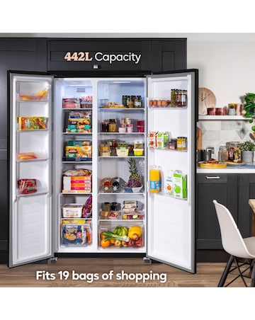 Russell Hobbs RH90AFF201B Slim American Fridge Freezer Black + Install