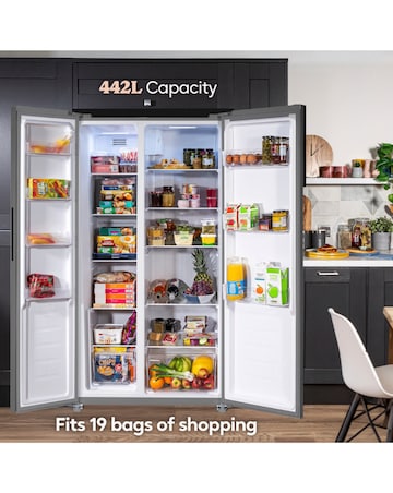 Russell Hobbs RH90AFF201SS Slim American Fridge Freezer Inox + Install