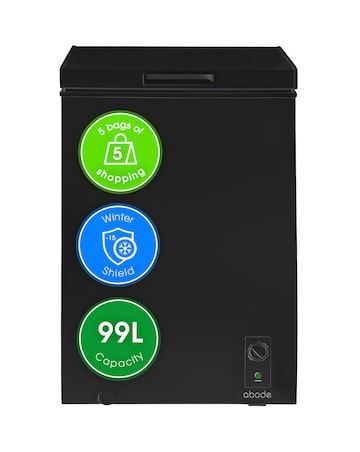 Abode A99CF0E1B Chest Freezer 99L Black + Install