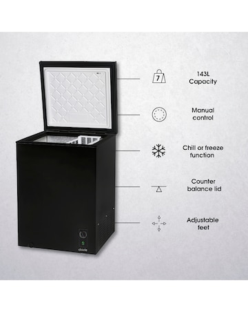 Abode A142CF0E1B Chest Freezer 142L Black + Install