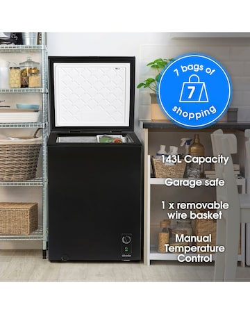 Abode A142CF0E1B Chest Freezer 142L Black + Install