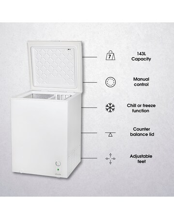 Abode A142CF0E1W Chest Freezer 142L White + Install