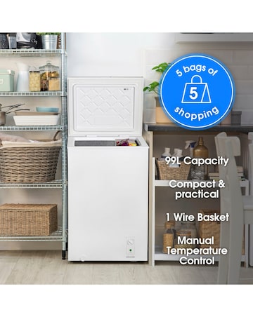 Abode A99CF0E1W Chest Freezer 99L White + Install