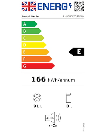 Russell Hobbs RH85UCFZ552E1W 55cm Freezer White + Install