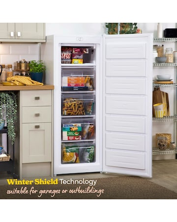 Russell Hobbs RH143FZ552E1W 143cm High Small Upright Freezer White + Install