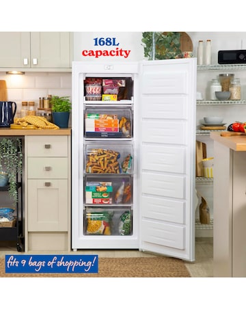 Russell Hobbs RH143FZ552E1W 143cm High Small Upright Freezer White + Install