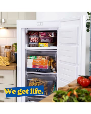 Russell Hobbs RH143FZ552E1W 143cm High Small Upright Freezer White + Install