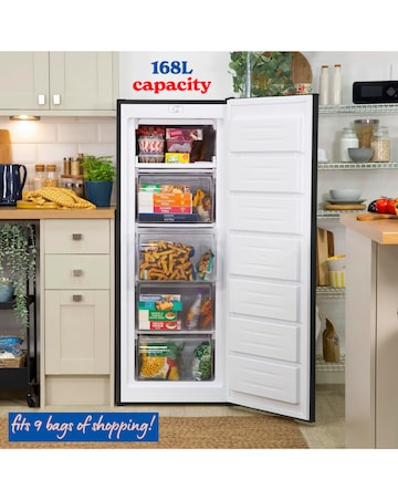 Russell Hobbs RH143FZ552E1B 143cm High Small Upright Freezer - Black + Install