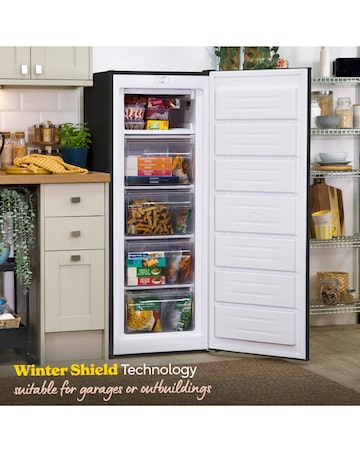Russell Hobbs RH143FZ552E1B 143cm High Small Upright Freezer - Black + Install